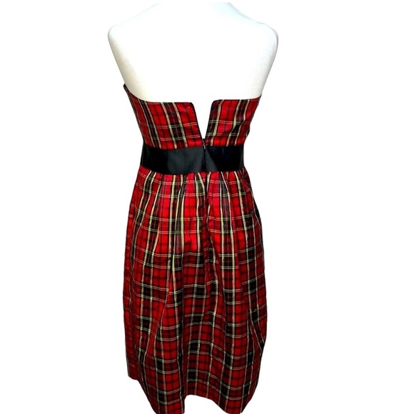 Molly B. Tartan Strapless Silk Dress - Picture 4 of 6